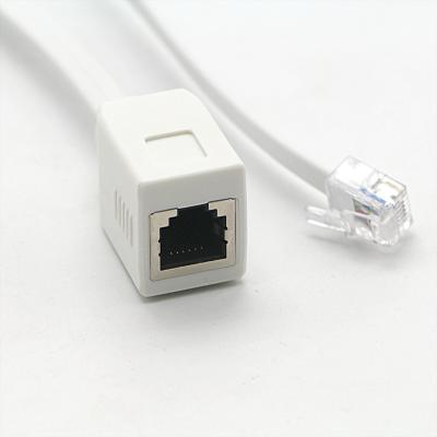 China Telephone RJ12 RJ11 6P6C 6-PIN MALE to RJ45 CAT5 ETHERNET 6P6C6-PIN NETWORK ADAPTER rj12 FEMALE Flat Cable for sale