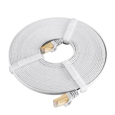 China For Cat6a Ethernet Network Communication Cable 3M 5M 10m 20M Flat Cat 6a STP/FTP Network Cable Thin Flat RJ45 Patch Cord for sale