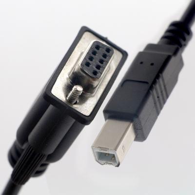 China OEM Factory Custom 1.8m Plug & Play DB9 Female To Male USB 2.0 B Type RS232 Cable For POS System for sale