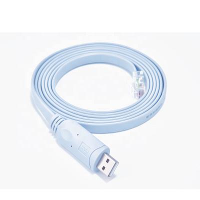 China Computer Programming 6ft USB to RJ45 RS232 Flat FTDI Rollover Console Cable for for Cisco H3C HP Arba Huawei Fortinet Routers Switches for sale