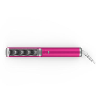 China 2022 Best Selling Hotel Hair Straighter With Comb Hair Straightener Steam Heated Brush 2 In 1 Hair Curler for sale