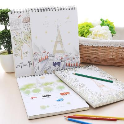 China Soft Cover Spiral Notebook Blank Sketch Book Eco-friendly Protection, 100 Pages 50 Sheets for sale