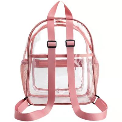 China 2022 Motion Detection Student Waterproof Simple Small Cool Large Capacity PVC Transparent Backpack for sale