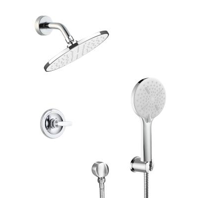 China Without Shower Diverter Bathroom Shower Hot And Cold Mixer In Wall Mounted Concealed Rain Shower Set for sale