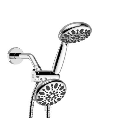 China Electric Faucets High Pressure ABS Round Double Hand Held Faucet Shower Head Set for sale