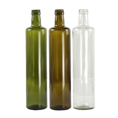 China 100ml 250ml 500ml 750ml 1000ml Transparent Food Brown Green Round Custom Professional Olive Oil Glass Bottles For Food for sale