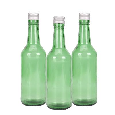 China Commercial Custom Beverage Glass 360ml Green Empty Beer Bottle for sale