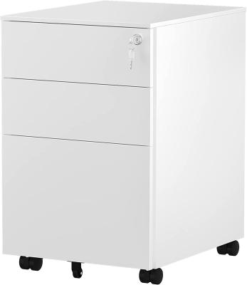 China Metal Security 3 Drawer Vertical Filing Cabinet Space Saving Filing Cabinet with Movable Lock and Caster Filing Cabinets for Home Office for sale