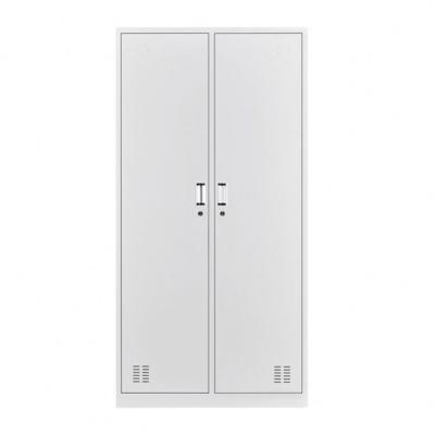 China (Size) Adjustable Hot Selling Fireproof Multifunctional Office Furniture Gym Locker 2 Layers Vertical Two Person Wardrobe for sale