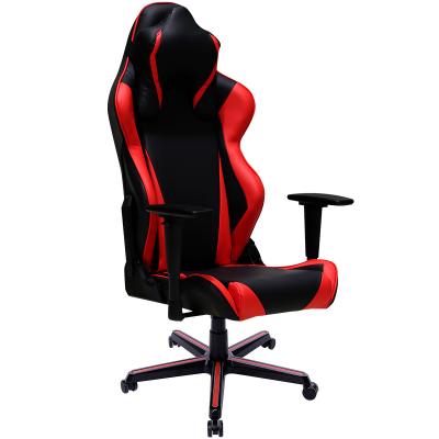 China Leather PC Gaming Chair (Height) Adjustable High Quality Black And Red Gaming Chair for sale