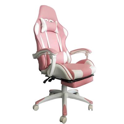 China (Size) Adjustable Hot Selling Extended PU Leather Gaming Chair Girl Pink Game Chair for sale