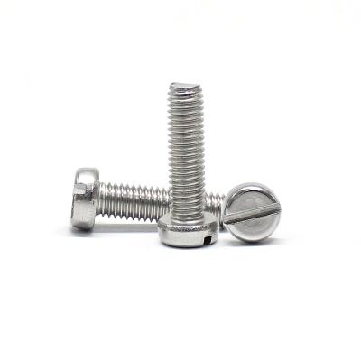 China Wholesale 304 Stainless Steel Cylindrical Head Slotted Pan Head Slotted Bolts GB65 Screws M3M4 for sale