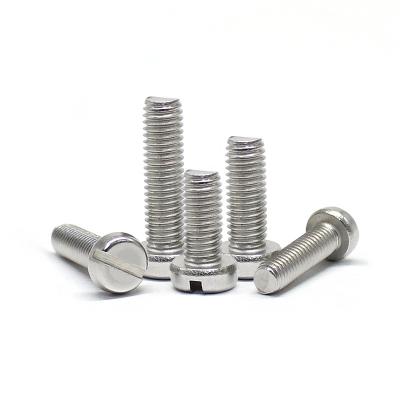 China Stainless Steel A2-70 Stainless Steel Slotted Pan Head Slotted Bolt Screw GB65 for sale