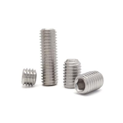 China M8 M10 304 Stainless Steel Concave End Machine Meter Stop Hex Grub Screw DIN916 for sale