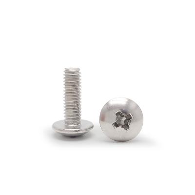 China JISB1111T 304 Stainless Steel Cross Recessed Round Head Screws Half Round Head Screws for sale