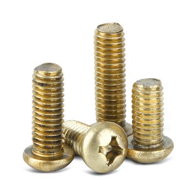 China Pan Brass Round Head Screws Pan Head Brass Bolts Cross Recessed GB818 for sale