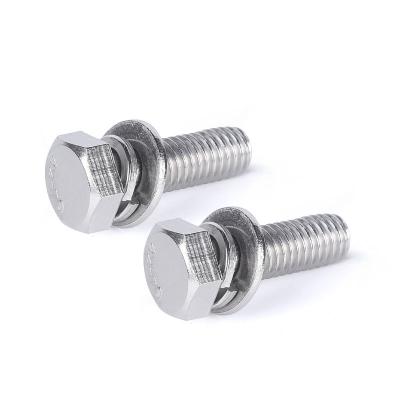 China M6M8 DIN933 Stainless Steel Hex Head Washer Combination Bolt Assembly Hex Bolts DIN933 and Spring Loaded with Nuts for sale