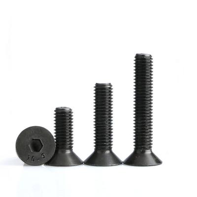 China Good Quality Countersunk Medium Carbon Steel Countersunk Head Screws 10.9 Grade Black Hexagon Socket Screws for sale