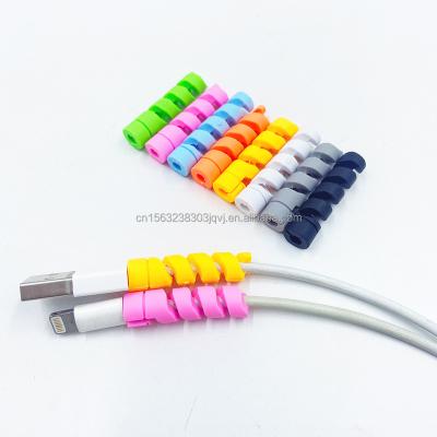 China Flexible and spiral spiral charging cable saver flexible spiral cable wire protector for iPhone cable for sale