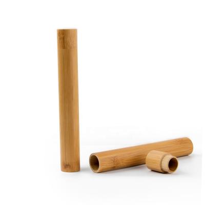 China 100% Natural Eco-Friendly Biodegradable Organic Bamboo Tube Holder Bamboo Toothbrush Box for sale