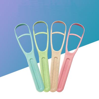 China Eco Friendly Wholesale Simple Reusable Tongue Straw Wheat Tongue Cleaner Tongue Scraper for sale