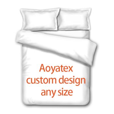 China Disposable Aoyatex Customized Design 3D Printing Bed Sheet/Quilt Cover Set With Pillowcase for sale