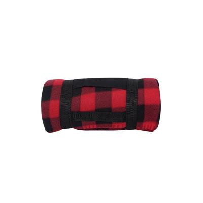 China Anti-pilling Throw 100% Polyester Plaid Pattern Strap Fleece Blanket Throw for sale