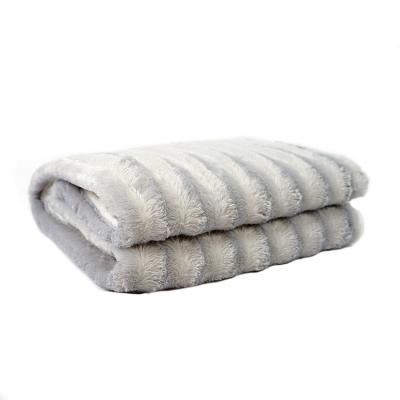 China PORTABLE wholesale super soft solid PV fleece double layer sherpa fleece blanket for sale