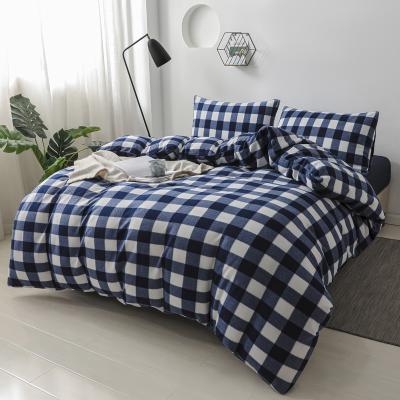 China White Viable Navy Geometric Design Bedding Set 3PC Shear Printed Duvet Cover Set for sale