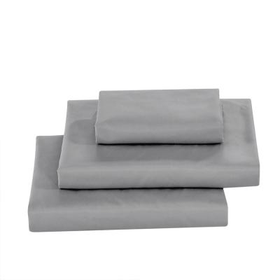 China 100% Polyester Bedding Set Durable Solid Sheets 4pc Flat Sheet Set for sale