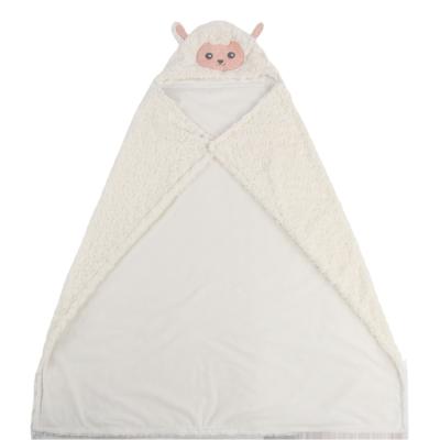 China New Style Baby Hood 3D Cartoon Promotional QUICK DRY Rabbit Knitted Envelope Hooded Baby Blanket for sale