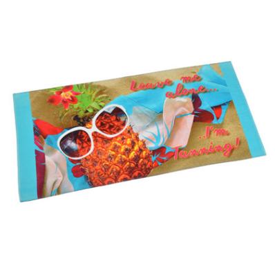 China China Factory New Design Compressed Rectangle Sublimation Custom Microfiber Printing Beach Towel for sale