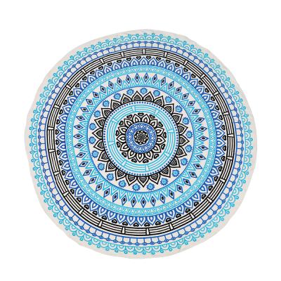 China Summer Child Safe Promotion Round Beach Towel With Tassels Adult Woman Printed Microfiber Eco-friendly Mandala Bellyband Or Richsun Opp Bag for sale