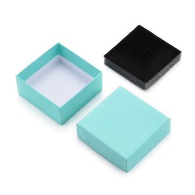 China Handmade Cardboard Jewelry Box Gift Cardboard Boxes For Ring Necklace Earring Jewelry Gifts Packaging With Black Sponge Inside for sale