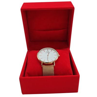 China For Luxury Watch Packing Custom Luxury Red Velvet Watch Box Watch Boxes for sale