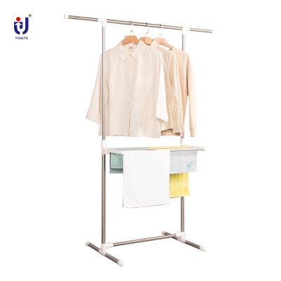 China Eco-friendly Detachable Single Pole Cloth Drying Clothes Rack Telescopic Drying Rack Hanger for sale