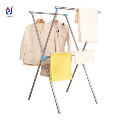 China Multifunctional Outdoor No Long Drill Folding Clothes Hanger Adjustable Drying Garment Rack Rack for sale