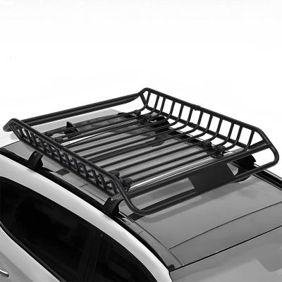 China Heavy Duty Steel Cargo Basket Universal Roof Top Luggage Carrier 63x43 Inch Car Roof Rack Luggage Carrier with Extension for SUV, Pickup, Truck, Car for sale