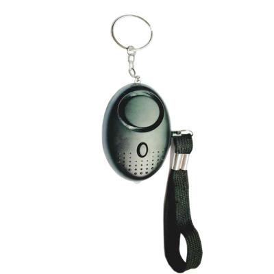 China 130dB audio alarm keychain black self defense products keychain supplies for sale