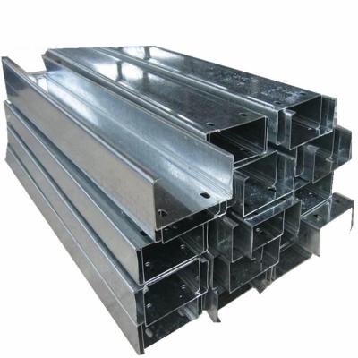 China Structural Steel Manufacturer Cold Formed Gi Galvanized Steel C Channel Structural Steel Metal Price C Channel for sale