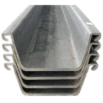 China Builds safe barrier larssen section U Z type clod shaped hot rolled steel sheet pile sheet pile price retaining wall piles for sale