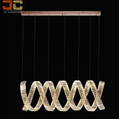 China Modern JC LIGHTING Custom Luxury Modern Spiral Pendant Lights Rose Gold Long Chandelier For Residential Dining Room for sale