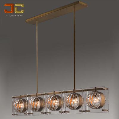 China Modern Luxury Hotel Glass Pendant Light Fixture America Style Antique Chandelier Luxury Crystal For Reception Counter for sale