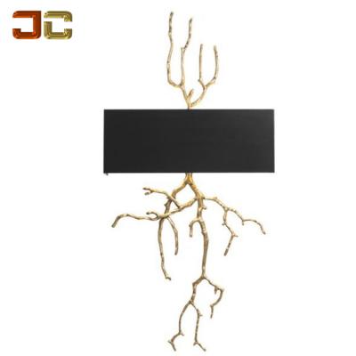 China Easy Assembly JC Lighting Bronze Wall Sconces In Modern Out Door Black Wall Lamp Metal Shade With Brass Branches For USA for sale