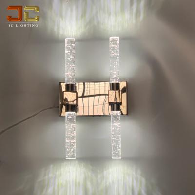 China Modern Contemporary Crystal Led Wall Sconce Luxury Bedroom Wall Sconce Rose Gold And Chromed Modern Wall Light For Hotel for sale