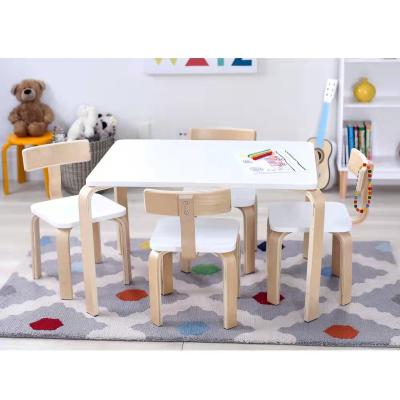 China Premium Bentwood Products Design Kids Reading Table and Chair Kids Table and Wooden Chairs Set for sale