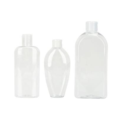 China Hot Sale BEAUTY PACKAGING PET Replacement Bottle 100ml 250ml 500ml Cosmetic Clear Plastic Lotion Bottle With Flip Cap for sale