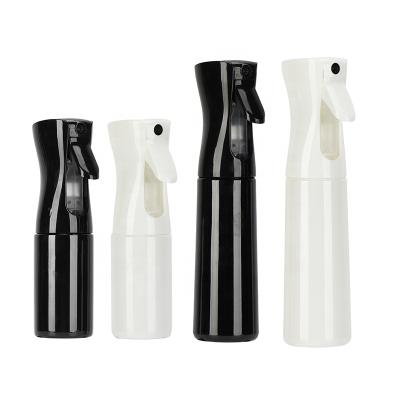 China Hot Sale Salon Products 150ml 200ml 300ml Household Refillable Fine Continuous Mist Spray Customized Black White Plastic Bottle for sale