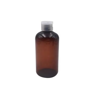 China Airtight High Quality Amber Shampoo 250ml Lotion Cosmetic Plastic Bottle With Flip Cap for sale