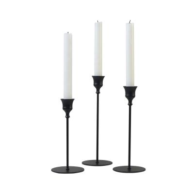 China Iron 3 Count Black Candelabra Centerpieces for Wedding Table for sale